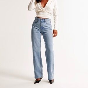 Abercrombie loose high rise curve love 25